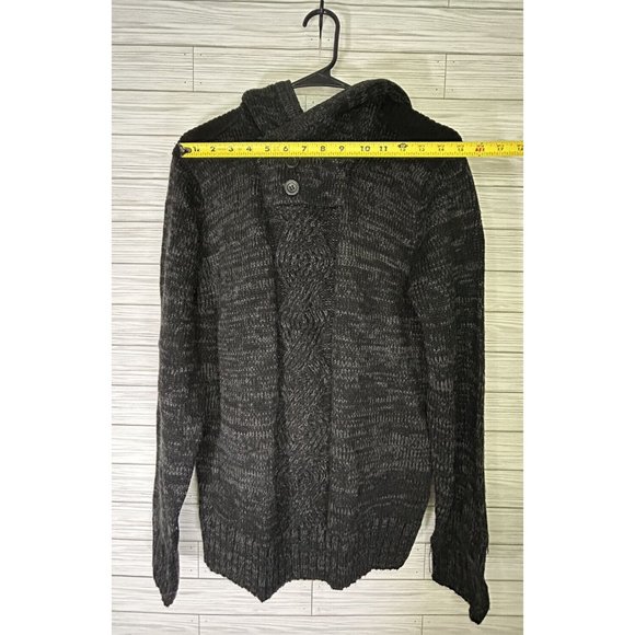 Amongst Others Cable Knit Fisherman Sweater Pullover Men's Medium Wine Mock Neck - Picture 8 of 8